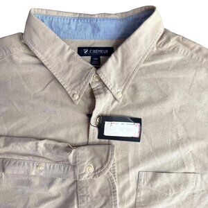 Cremieux Button Up Shirt Mens Size 3XB Beige Supima Cotton Old Money Coastal Wor
